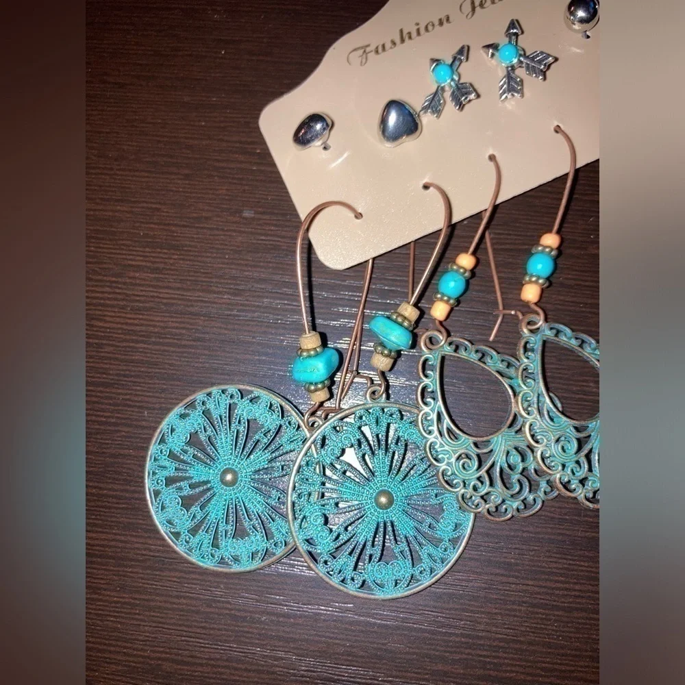 3/$20 Bohemian style earrings- 6 count pack. Brand new & never worn